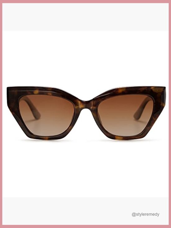 Square Cat Eye Polarized Sunglasses with UV400 Protection